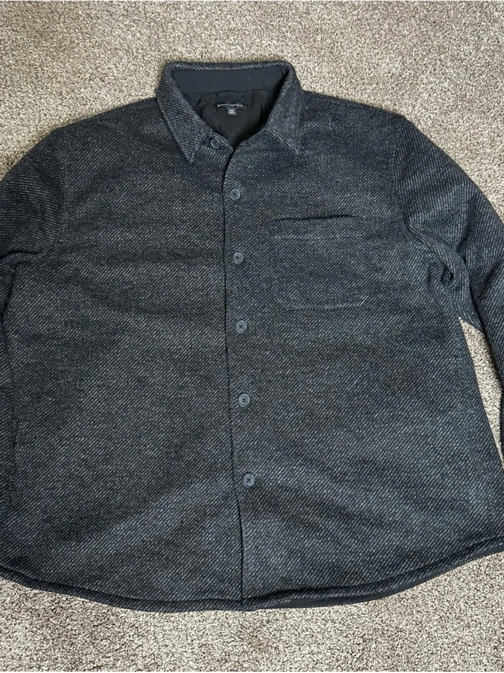Banana Republic Charcoal Button-Up Shirt Jacket with Side Pockets
